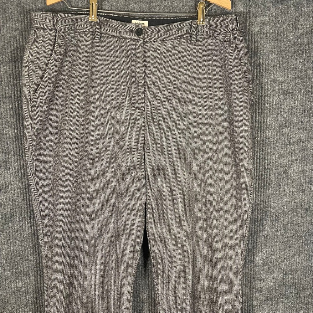 LL Bean Herringbone Dress Pants Trousers Womens 16 Black White Classic Fit‎ - Picture 4 of 15
